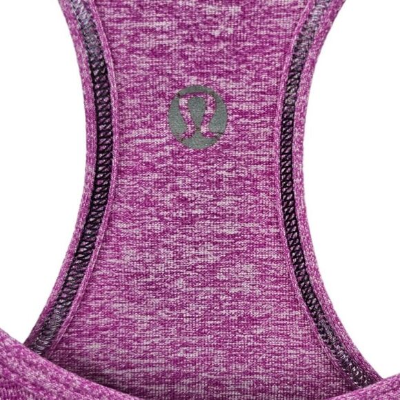 Lululemon Cool Racerback in Heathered Purple Athletic Tank Top - Picture 4 of 9